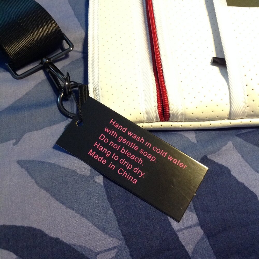 Haute Shore White Crossbody Bag with Red & Green Stripe - Picture 9 of 9